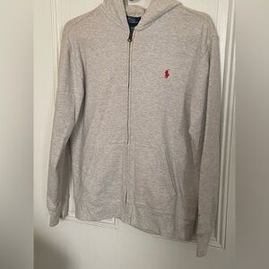 Polo by Ralph Lauren Men's Light Gray Zip-Up Sweater